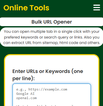Multiple URL Tab Opener